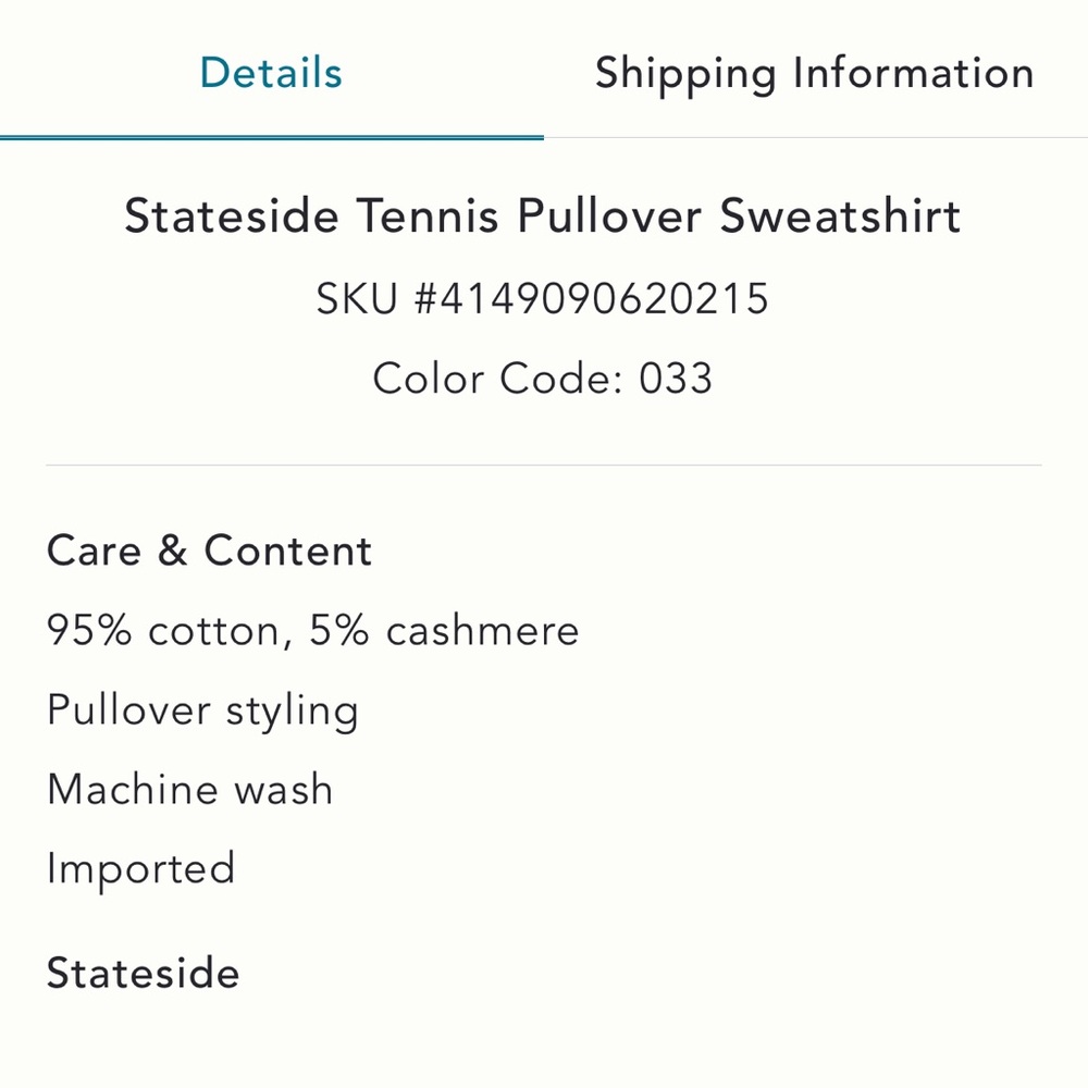 Stateside NWT Cotton/Cashmere Sz M (runs a bit small) Tennis Sweater, classic - Picture 12 of 15